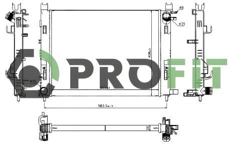 Охолоджувальний радіатор RENAULT 214105731R, PROFIT (17400180) Охолоджувальний радіатор RENAULT 214105731R, PROFIT (17400180)