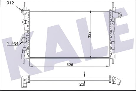 Охолоджувальний радіатор для VAUXHALL ASTRA, OPEL KADETT, KALE OTO RADYATOR (342430)
