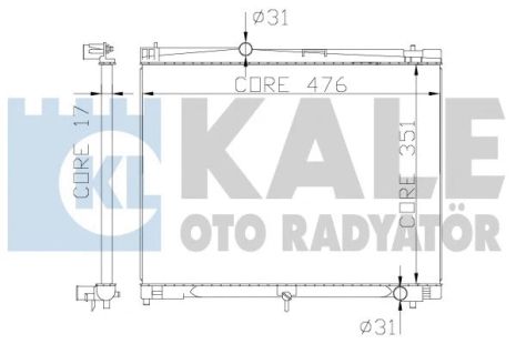 Радіатор охолодження TOYOTA YARIS, KALE OTO RADYATOR (342215)