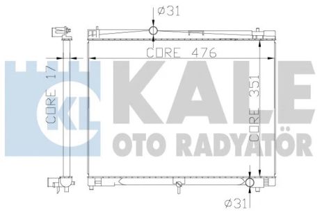 Радіатор охолодження TOYOTA YARIS, KALE OTO RADYATOR (342215) Радіатор охолодження TOYOTA YARIS, KALE OTO RADYATOR (342215)