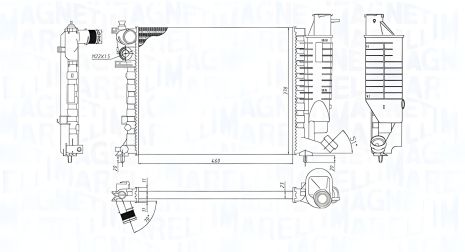 Охолоджуючий радіатор CITROËN ZX, PEUGEOT 306, MAGNETI MARELLI (350213188500) Охолоджуючий радіатор CITROËN ZX, PEUGEOT 306, MAGNETI MARELLI (350213188500)