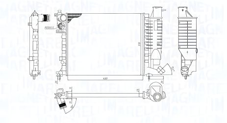 Охолоджуючий радіатор CITROËN ZX, PEUGEOT 306, MAGNETI MARELLI (350213188500) Охолоджуючий радіатор CITROËN ZX, PEUGEOT 306, MAGNETI MARELLI (350213188500)