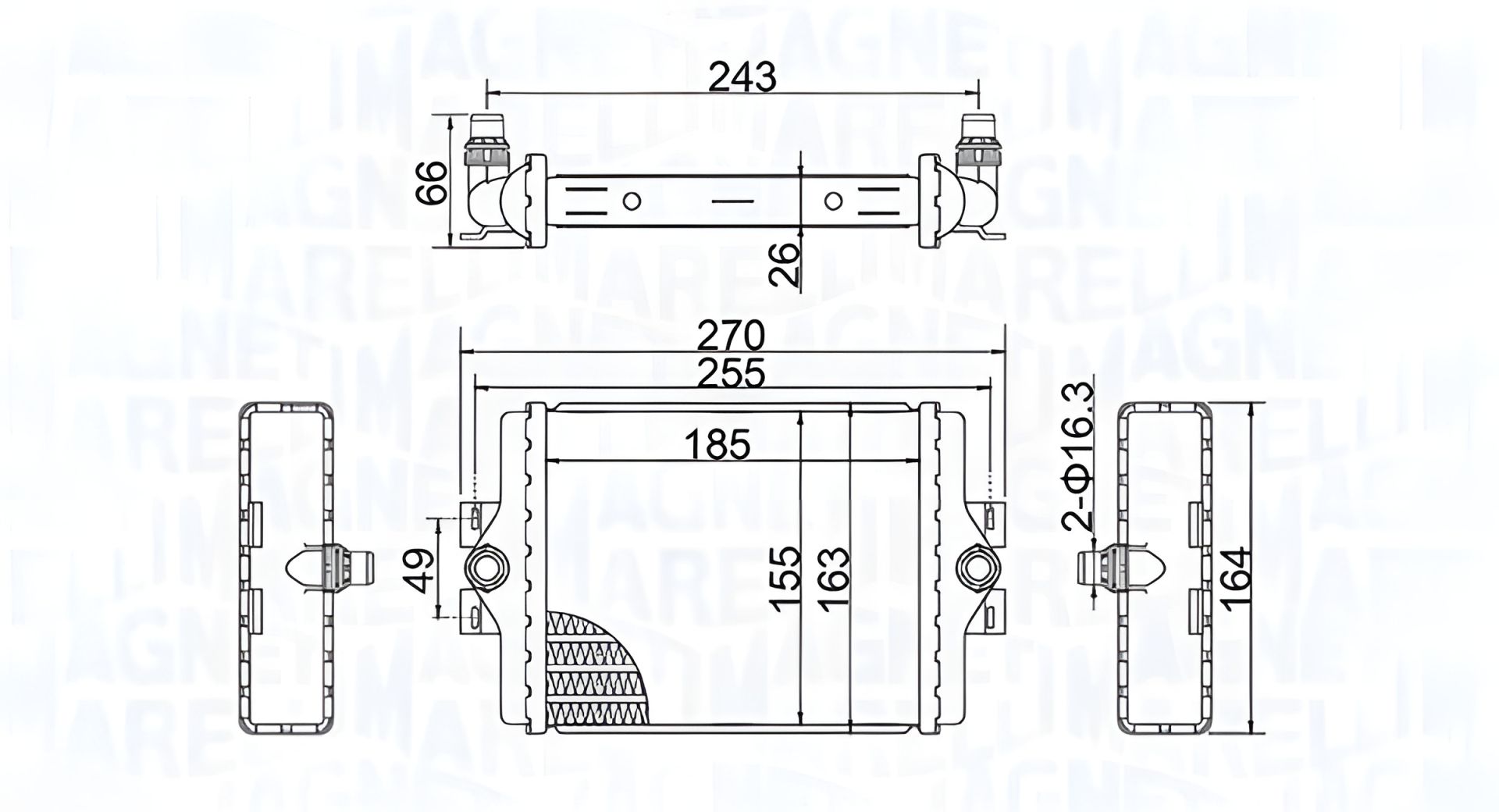 Охлаждающий радиатор для BMW 3, MAGNETI MARELLI (350213202500) Охлаждающий радиатор для BMW 3, MAGNETI MARELLI (350213202500)
