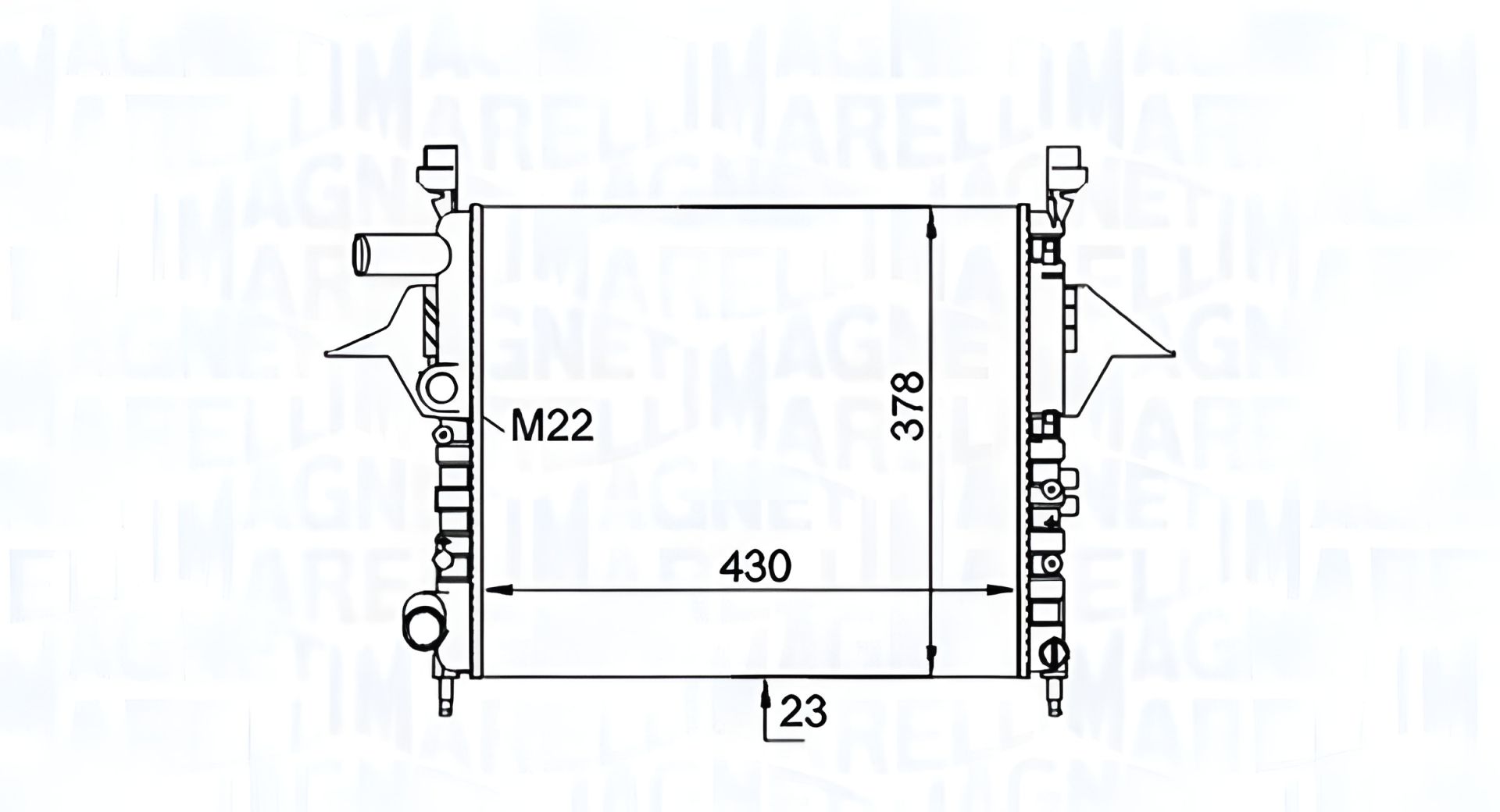 Охлаждающий радиатор Renault Twingo, Magneti Marelli (350213161200) Охлаждающий радиатор Renault Twingo, Magneti Marelli (350213161200)