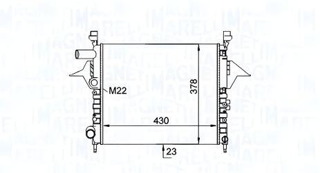 Радіатор охолодження для RENAULT TWINGO, MAGNETI MARELLI (350213161200) Радіатор охолодження для RENAULT TWINGO, MAGNETI MARELLI (350213161200)