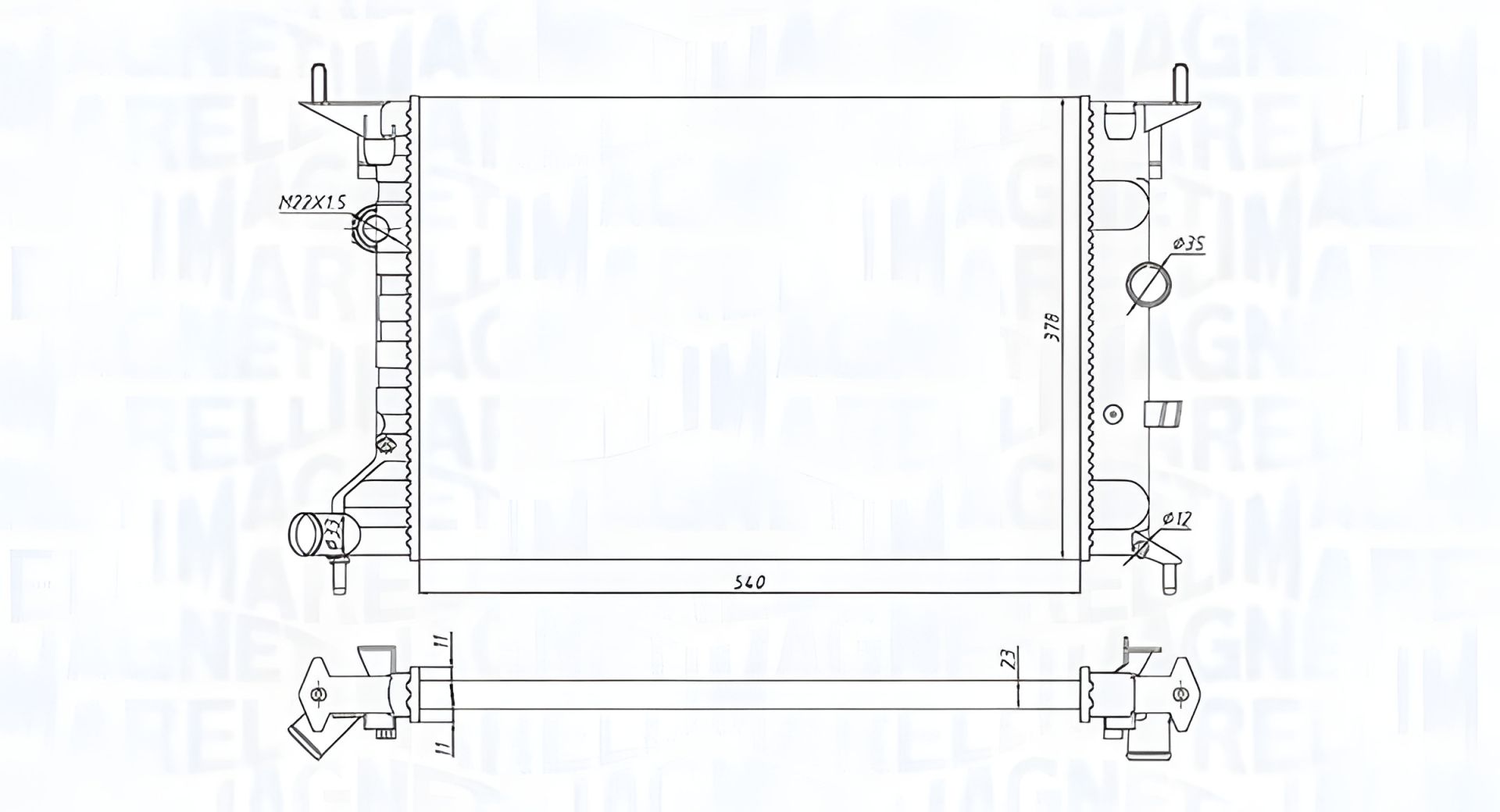 Радіатор охолодження для OPEL VECTRA, MAGNETI MARELLI (350213194800) Радіатор охолодження для OPEL VECTRA, MAGNETI MARELLI (350213194800)