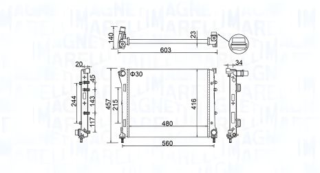 Радіатор FORD KA, FIAT PANDA, MAGNETI MARELLI (350213151100) Радіатор FORD KA, FIAT PANDA, MAGNETI MARELLI (350213151100)