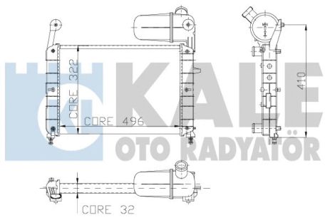 Радіатор охолодження LANCIA DEDRA, FIAT TIPO, KALE OTO RADYATOR (101500) Радіатор охолодження LANCIA DEDRA, FIAT TIPO, KALE OTO RADYATOR (101500)