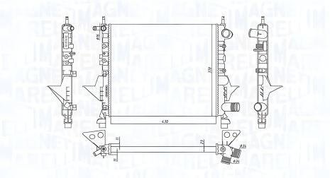 Охлаждающий радиатор для RENAULT TWINGO, MAGNETI MARELLI (350213171800) Охлаждающий радиатор для RENAULT TWINGO, MAGNETI MARELLI (350213171800)