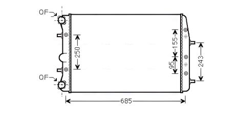 Охолоджуючий радіатор VW FOX, AVA (VNA2374) Охолоджуючий радіатор VW FOX, AVA (VNA2374)