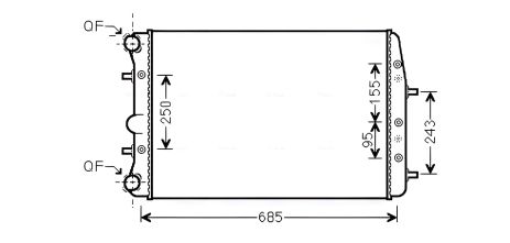 Охолоджуючий радіатор VW FOX, AVA (VNA2374)
