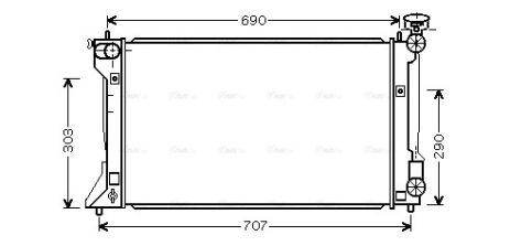 Радіатор охолодження TOYOTA AVENSIS, AVA COOLING (TO2332)
