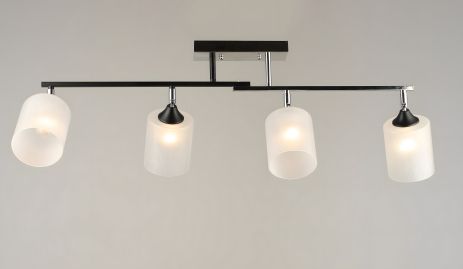 Стельова люстра на 4 плафони VALESO K2321/4 чорний+хром E27