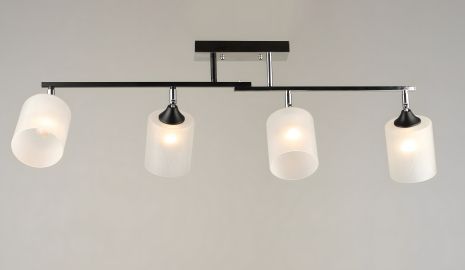 Стельова люстра на 4 плафони VALESO K2321/4 чорний+хром E27