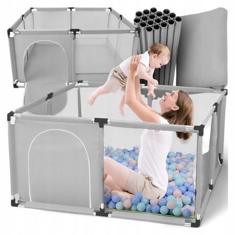 Манеж детский игровой с шариками 30 шт. 125х125см сухой бассейн