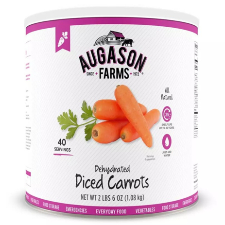 Морковь нарезанная сублимированная с большим сроком годности 25 лет Augason Farms, 40 порций