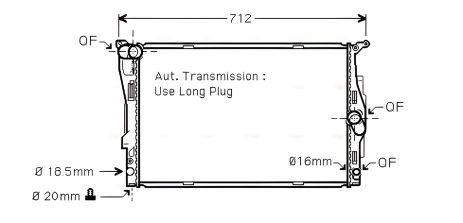 Охлаждающий радиатор BMW 1, AVA (BWA2303)