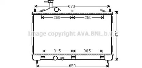Радіатор охолодження MT2256 MITSUBISHI, AVA COOLING (MT2256) Радіатор охолодження MT2256 MITSUBISHI, AVA COOLING (MT2256)