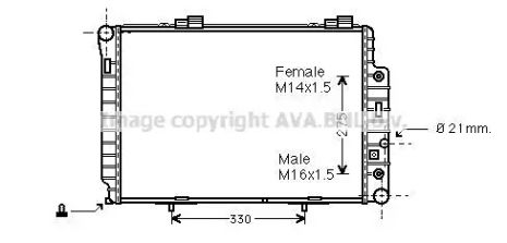 Радіатор охолодження MSA2174 MERCEDESBENZ, AVA COOLING (MSA2174) Радіатор охолодження MSA2174 MERCEDESBENZ, AVA COOLING (MSA2174)