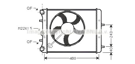 Радіатор охолодження машини SAA2013 SEAT VW, AVA COOLING (SAA2013)