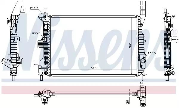 Радіатор охолодження FORD C-MAX II FOCUS III (МКПП), Nissens (66860) Радіатор охолодження FORD C-MAX II FOCUS III (МКПП), Nissens (66860)