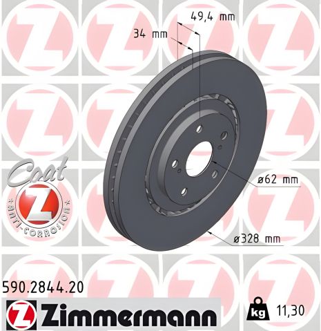 Тормозной диск для LEXUS RX, ZIMMERMANN (590284420)