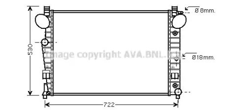 Радіатор охолодження MSA2308 MERCEDESBENZ, AVA COOLING (MSA2308)