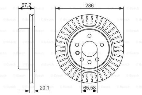 Тормозной диск Vauxhall Omega, OPEL OMEGA, OPEL 569100, BOSCH (0986479394)