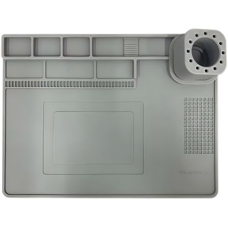 Теплоизоляционный силиконовый коврик TELIJIA TE-722 для пайки и ремонта техники 400x300mm Grey