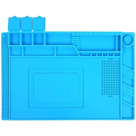 Силиконовый коврик Mechanic V51 / мат термостойкий для пайки и ремонта техники / 450x300 мм Blue