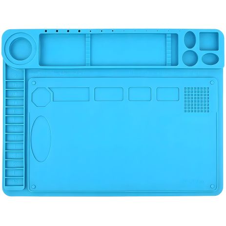 Силиконовый коврик Mechanic V61, термостойкий, для пайки и ремонта техники, 480x360 мм, синий