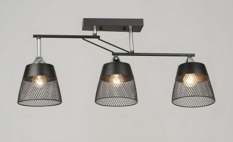 Потолочная люстра VALESO K2324/3 для 3 E27 ламп, Черная+Хром, Металл