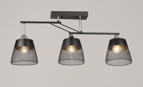 VALESO Ceiling Chandelier K2324/3 for 3 E27 bulbs, Black+Chrome, Metal
