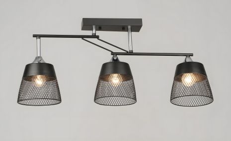 Потолочная люстра VALESO K2324/3 для 3 E27 ламп, Черная+Хром, Металл Потолочная люстра VALESO K2324/3 для 3 E27 ламп, Черная+Хром, Металл