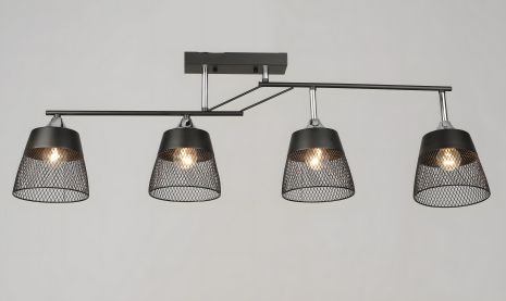 Люстра VALESO K2324/4 на 4 плафони, Метал E27, Чорний + Хром Люстра VALESO K2324/4 на 4 плафони, Метал E27, Чорний + Хром