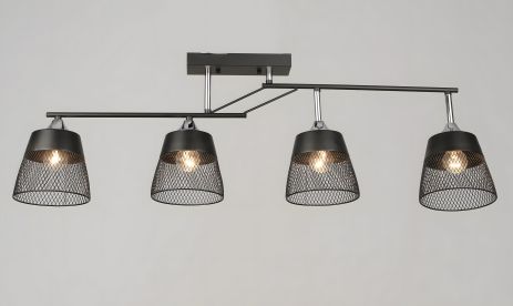 Потолочная люстра на 4 плафона VALESO K2324/4 Металл E27 Черный + Хром