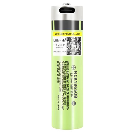 LiitoKala 34B-USB Battery, 18650, NCR18650B, Type-C, Protected, 3A, 3400mAh, Original