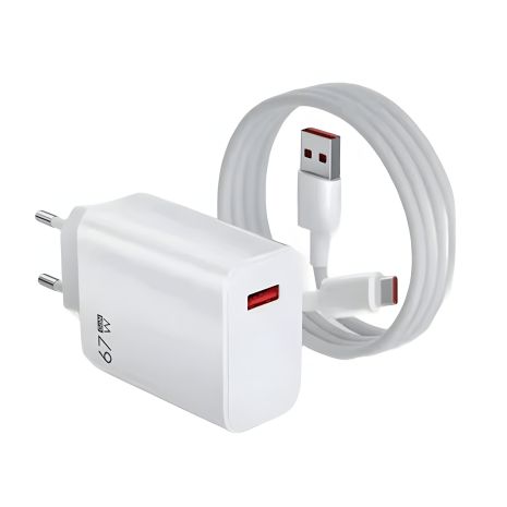 Быстрая USB зарядка GaN, макс. мощность 18 Вт, USB кабель 1 метр, Nectronix TRG-160