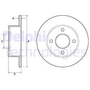 Диск гальмівний AUDI 90, DELPHI (BG2343) Диск гальмівний AUDI 90, DELPHI (BG2343)