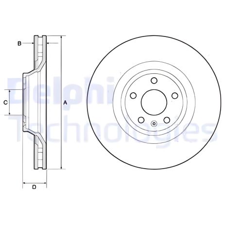 Тормозной диск AUDI (FAW), DELPHI (BG9955)