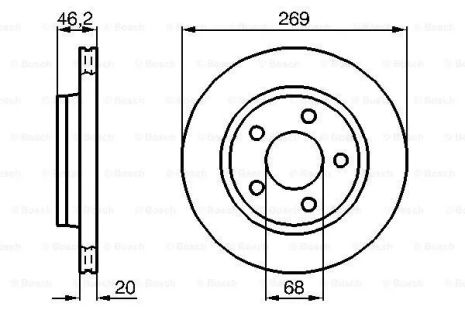 Диск гальмівний AUDI 200, BOSCH (0986478316) Диск гальмівний AUDI 200, BOSCH (0986478316)