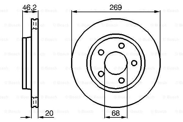 Диск гальмівний AUDI 200, BOSCH (0986478316) Диск гальмівний AUDI 200, BOSCH (0986478316)