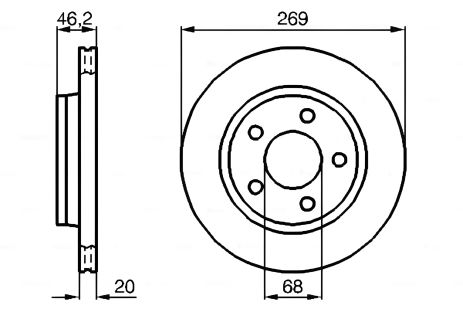 Тормозной диск AUDI 200 от BOSCH (0986478316) Тормозной диск AUDI 200 от BOSCH (0986478316)