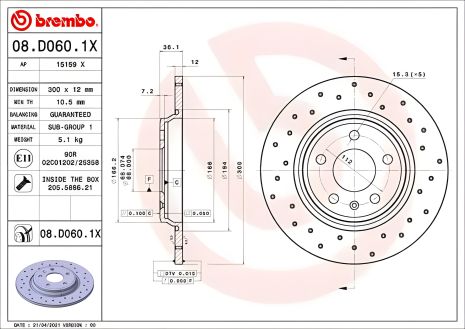 Диск тормозной для AUDI (FAW), VW POLO, BREMBO (арт. 08D0601X)