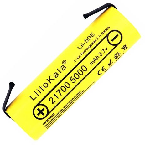 Аккумулятор LiitoKala Lii-50E-N 21700 / высокотоковый / 15А (25A) / 5000 mah / под пайку / Original