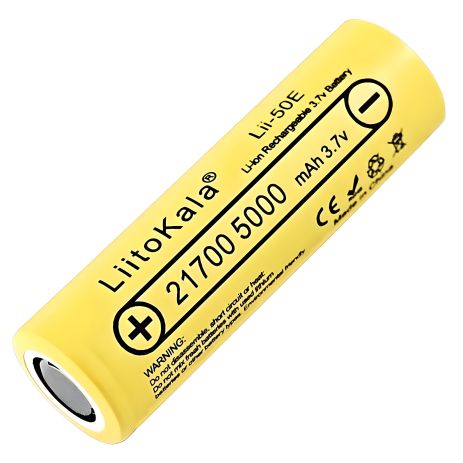 LiitoKala Lii-50E акумулятор, 21700, високострумовий, 15А (25A) 5000 mah, плоский контакт, Orig