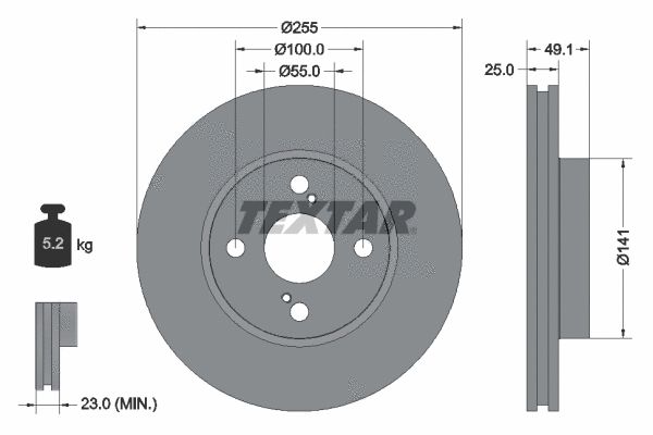 Диск гальмівний LIFAN 620, TOYOTA COROLLA, TEXTAR (92125903) Диск гальмівний LIFAN 620, TOYOTA COROLLA, TEXTAR (92125903)
