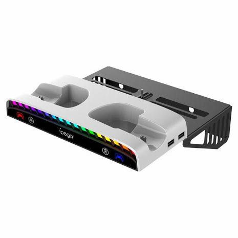 Док-станція Ipega Multi-functional Wall-mount Charge stand for PS5 Slim PG-P5S011, RGB, 3xUSB 2.0, white Док-станція Ipega Multi-functional Wall-mount Charge stand for PS5 Slim PG-P5S011, RGB, 3xUSB 2.0, white