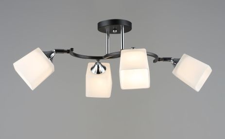 Люстра стельова Sirius B N6106/4 BK+CR з поворотнім механізмом