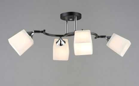 Поворотна люстра стельова Sirius B N6106/4 BK+CR